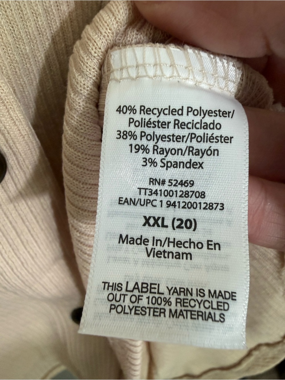 Light Blush Hooded Utility Shacket with Button Front - Picture 4 of 5